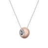 Crystal BeCharmed Pearl Rose Gold Premium Steel Jewellery Set Embellished with Premium Grade Austrian Crystal Pearls