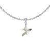 New Star Silver Shade Austrian Crystal Pendant With White Cabochon Crystal Pearls Premium Steel 10mm Earrings