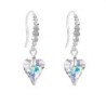 Limited Edition 18K White Gold Plated Luxurious Crystal AB Wild Heart Crystal Earrings Embellished with Austrian Crystal