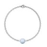 March Birth Month Premium Steel Bracelet With Earrings Set Embellished with Premium Grade Austrian Crystal Pearls