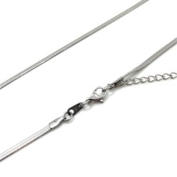 Premium Stainless Steel 316 Designer Flat Blade Necklace Chain With Extension (Made in Japan)