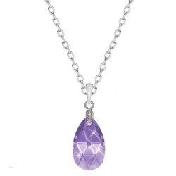 Tanzanite Crystal Pear Shaped Pendant Necklace Jewellery Set Embellished with Premium Grade Austrian Crystals