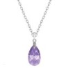 Tanzanite Crystal Pear Shaped Pendant Necklace Jewellery Set Embellished with Premium Grade Austrian Crystals