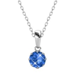 September Birthstone Sapphire 925 Sterling Silver Jewellery Set Embellished with Premium Grade Austrian Crystals