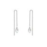 White Gold Plated AB Teardrop Crystal Thread Dangling Earrings Embellished with Premium Grade Austrian Crystals