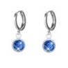 18K White Gold Plated Sapphire Crystal Hoop Earrings Embellished with Premium Grade Austrian Crystals