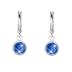 18K White Gold Plated Sapphire Crystal Hoop Earrings Embellished with Premium Grade Austrian Crystals