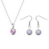 June Birth Stone Pendant Necklace And Pearl Earrings Jewellery Set Embellished with Premium Grade Austrian Crystals