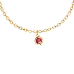 18K Gold Plated Elegant Round Ruby Crystal Bracelet Embellished with Premium Grade Austrian Crystal