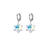 Crystal Aurora Borealis Edelweiss 18K White Gold Plated Hoop Earrings Embellished with Premium Grade Austrian Crystals