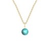 Gold Plated Premium Steel 2023 New Colour Iridescent Light Turquoise 8mm Simply Crystal Pearl Necklace (Made In Japan)