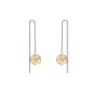 White Gold Plated Hexagon Star Crystal Golden Shadow Thread Dangling Earrings ( Made In Japan )