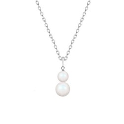 April Birth Pearl Snowman Pendant Necklace Jewellery Set Embellished with Premium Grade Austrian Crystal Pearls