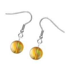 Premium Stainless Steel Metallic Sunshine Crystal Globe Classic Hook Earrings (Made In Japan)