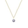 Gold Plated Premium Steel June Birthpearl Mauve 8mm Simply Crystal Pearl Necklace (Made In Japan)