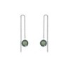 White Gold Plated May Birthpearl Scarabaeus Green Crystal Pearl Thread Dangling Earrings