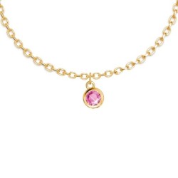 18K Gold Plated Elegant Round Rose Pink Crystal Bracelet Embellished with Premium Grade Austrian Crystal