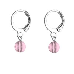 Premium Steel Hoop Antique Pink Dainty Crystal Earrings Embellished with Premium Grade Austrian Crystals