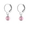 Premium Steel Hoop Antique Pink Dainty Crystal Earrings Embellished with Premium Grade Austrian Crystals