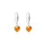 Limited Edition 18K White Gold Plated Luxurious Topaz Heart Crystal Earrings Embellished with Austrian Crystals