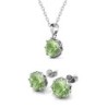 August Birthstone Peridot 925 Sterling Silver Jewellery Set Embellished with Premium Grade Austrian Crystals