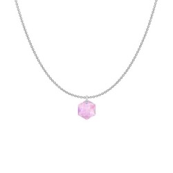 Rosaline Hexagon Star Pendant Premium Steel Necklace Embellished with Premium Grade Austrian Crystal