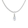 18k White Gold Plated AB Crystal Teardrop Pendant Ball Chain Necklace Embellished with Austrian Crystal