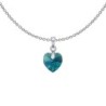 XILION Blue Zircon Heart Dainty Pendant Necklace Embellished with Premium Grade Austrian Crystal