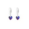 Limited Edition 18K White Gold Plated Luxurious Heliotrope Heart Crystal Earrings Embellished with Austrian Crystals