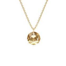 Gold Plated Premium Steel Classic Cut Golden Shadow Crystal Pendant Embellished with Premium Grade Austrian Crystal