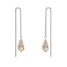 White Gold Plated Golden Shadow Teardrop Crystal Thread Dangling Earrings Embellished with Austrian Crystals