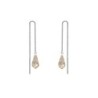 White Gold Plated Golden Shadow Teardrop Crystal Thread Dangling Earrings Embellished with Austrian Crystals