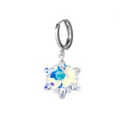 Crystal Aurora Borealis Edelweiss Mismatched Earrings Embellished with Premium Grade Austrian Crystals