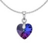 XILION Heliotrope Heart Dainty Pendant Necklace Embellished with Premium Grade Austrian Crystal