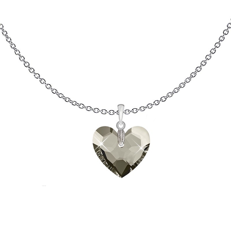 Truly In Love Crystal Satin Heart Pendant Steel Necklace Embellished With Premium Grade Austrian Crystal