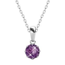 February Birthstone Amethyst 925 Sterling Silver Jewellery Set Embellished with Premium Grade Austrian Crystals