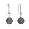 Limited Edition Premium Graceful Pave Grey Black Diamond Crystal Earrings