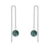 White Gold Plated December Birthpearl Iridescent Tahitian Crystal Pearl Thread Dangling Earrings