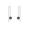 White Gold Plated December Birthpearl Iridescent Tahitian Crystal Pearl Thread Dangling Earrings