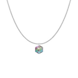 Paradise Shine Hexagon Star Pendant Premium Steel Necklace Embellished with Premium Grade Austrian Crystal