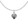 XILION Silver Night Heart Dainty Pendant Necklace Embellished with Premium Grade Austrian Crystal