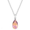 Astral Pink Pear Shaped Pendant Necklace Jewellery Set Embellished with Premium Grade Austrian Crystals