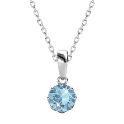 March Birthstone Aquamarine 925 Sterling Silver Jewellery Set Embellished with Premium Grade Austrian Crystals