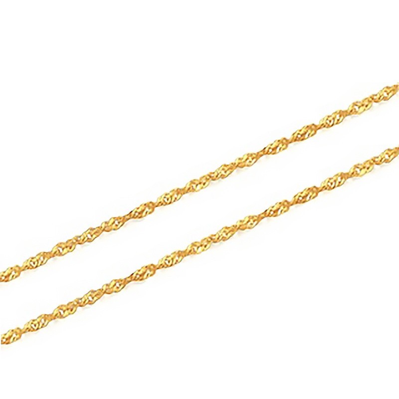 Slim 925 18K Gold Plated Wave Style 40cm Necklace Chain