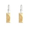 Limited Edition Elegant White Gold Plated Golden Shadow Growing Crystal Rectangle Premium Earrings