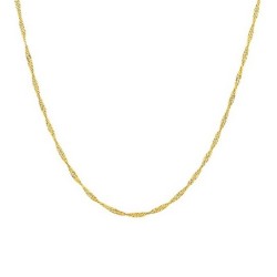 Slim 925 18K Gold Plated Wave Style 40cm Necklace Chain