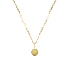 Gold Plated Premium Steel November Birthpearl Golden 8mm Simply Crystal Pearl Necklace (Made In Japan)