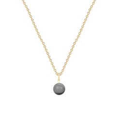 Gold Plated Premium Steel Grey Crystal Pearl Pendant With White Patina Austria Globe Hoop Earrings Set