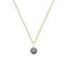 Gold Plated Premium Steel Grey Crystal Pearl Pendant With White Patina Austria Globe Hoop Earrings Set