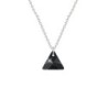 Premium Stainless Steel Jet XILION Triangle Pendant Necklace Embellished with Premium Grade Austrian Crystal